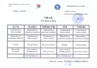 Orar clasa a II-a