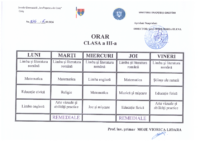 Orar clasa a III-a
