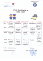 Orar clasa a IV-a